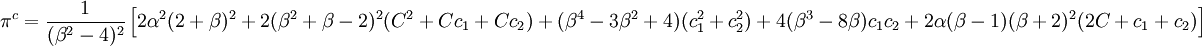 /pi^c=/frac{1}{(/beta^2-4)^2}/left