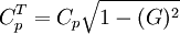 C^T_p=C_p/sqrt{1-(G)^2}