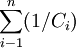 /sum_{i-1}^n (1/C_i)