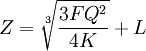 Z=/sqrt{/frac{3FQ^2}{4K}}+L