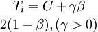 T_i=C+/gamma/beta /over 2(1-/beta),(/gamma>0)