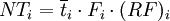 NT_i=/overline{t}_i/cdot F_i/cdot (RF)_i
