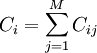 C_i=/sum_{j=1}^{M}C_{ij}