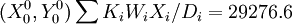 (X^0_0,Y^0_0)/sum K_iW_iX_i/D_i=29276.6