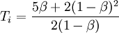 T_i=/frac{5/beta+2(1-/beta)^2}{2(1-/beta)}