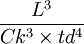 /frac{L^3}{Ck^3/times td^4}