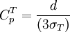 C^T_p=/frac{d}{(3/sigma_T)}
