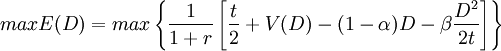 max E(D)=max /left/{ /frac{1}{1+r}/left /right /}