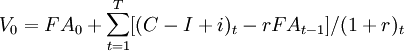 V_0=FA_0+/sum_{t=1}^T/(1+r)_t
