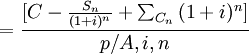 =/frac{}{p/A,i,n}