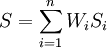 S=/sum_{i=1}^n W_iS_i