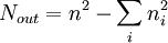 N_{out}=n^2-/sum_i n^2_i