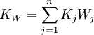 K_W=/sum_{j=1}^nK_jW_j