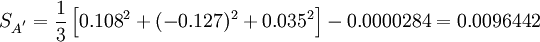 S_{A^'}=/frac{1}{3}/left-0.0000284=0.0096442