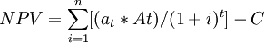 NPV=/sum_{i=1}^n-C
