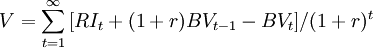 V=/sum_{t=1}^/infty{/(1+r)^t}