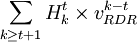 /sum_{k/geq t+1} H_k^t/times v_{RDR}^{k-t}