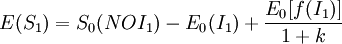 E(S_1)=S_0(NOI_1)-E_0(I_1)+/frac{E_0}{1+k}