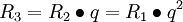R_3=R_2 /bullet q=R_1 /bullet q^2