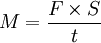 M=/frac{F/times S}{t}