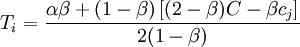 T_i=/frac{/alpha/beta+(1-/beta)/left}{2(1-/beta)}