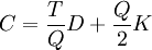 C=/frac{T}{Q}D+/frac{Q}{2}K