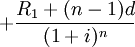 + /frac{R_1+(n-1)d}{(1+i)^n}