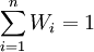 /sum_{i=1}^n W_i=1