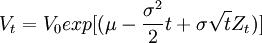 V_t=V_0exp