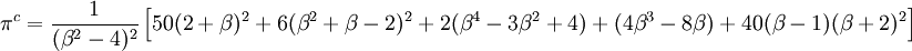 /pi^c=/frac{1}{(/beta^2-4)^2}/left