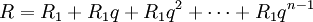 R=R_1+R_1q+R_1q^2+/cdots+R_1q^{n-1}