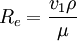R_e=/frac{v_1/rho}{/mu}