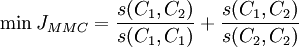 /min J_{MMC}=/frac{s(C_1,C_2)}{s(C_1,C_1)}+/frac{s(C_1,C_2)}{s(C_2,C_2)}