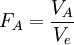 F_A=/frac{V_A}{V_e}