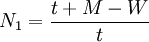 N_1=/frac{t+M-W}{t}