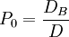 /Rho_0=/frac{D_B}{D}