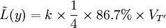 /tilde{L}(y)=k/times/frac{1}{4}/times 86.7%/times V_{T^/prime}