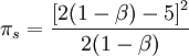 /pi_s=/frac{/left^2}{2(1-/beta)}