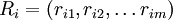 R_i=(r_{i1},r_{i2},/ldots r_{im})